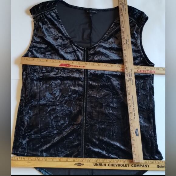 Rock & Republic NEW Dark Gray Crushed Velvet Beaded Detail Sleeveless Top L - Picture 10 of 13